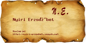 Nyiri Erzsébet névjegykártya